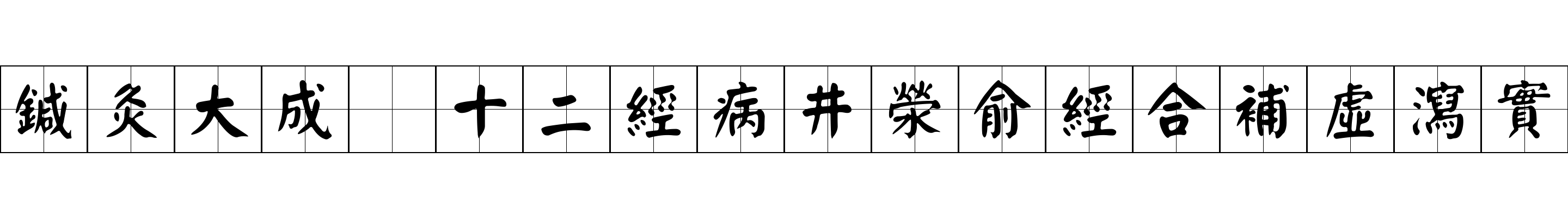 鍼灸大成 十二經病井滎俞經合補虛瀉實